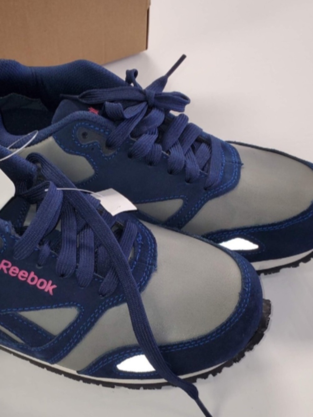 Reebok Work Women's Prelaris Retro Jogger Grey Blue Pink US 6W